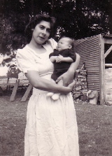 Monica with baby Dan
